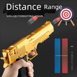 Outdoor Toy Pistol – Gold Desert Eagle, Spring-Loaded M1911