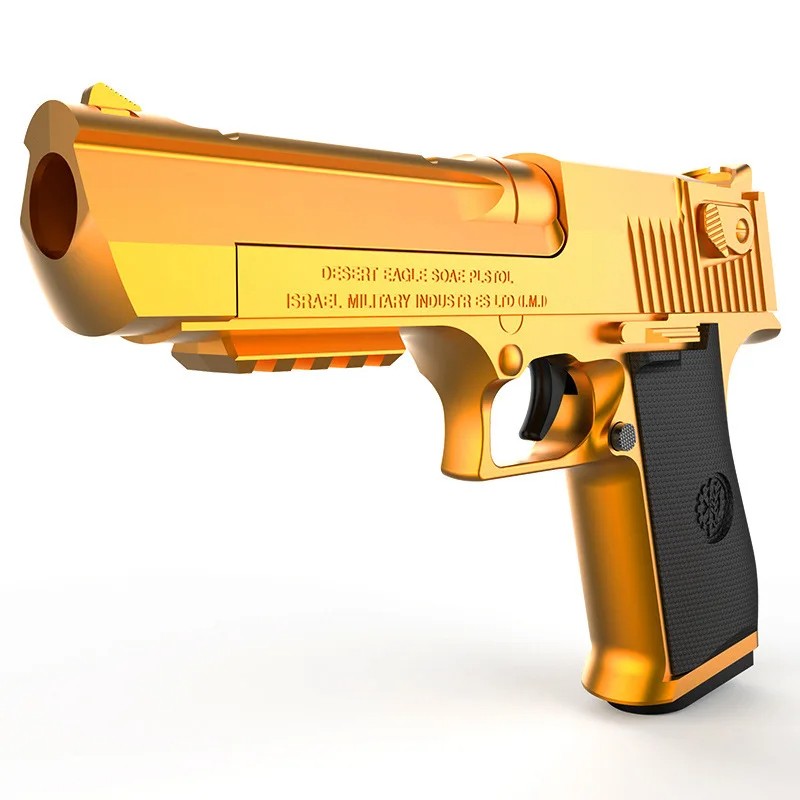 Outdoor Toy Pistol – Gold Desert Eagle, Spring-Loaded M1911