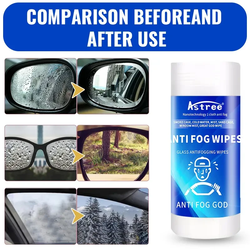 HD Anti-Fog Windshield Wipes - Instant Fog Removal, Streak-Free Cleaner