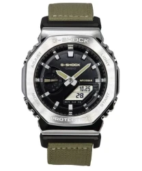 Casio G-Shock Utility Metal Collection Analog Digital Cloth Strap Black Dial Quartz GM-2100C-5A 200M Mens Watch