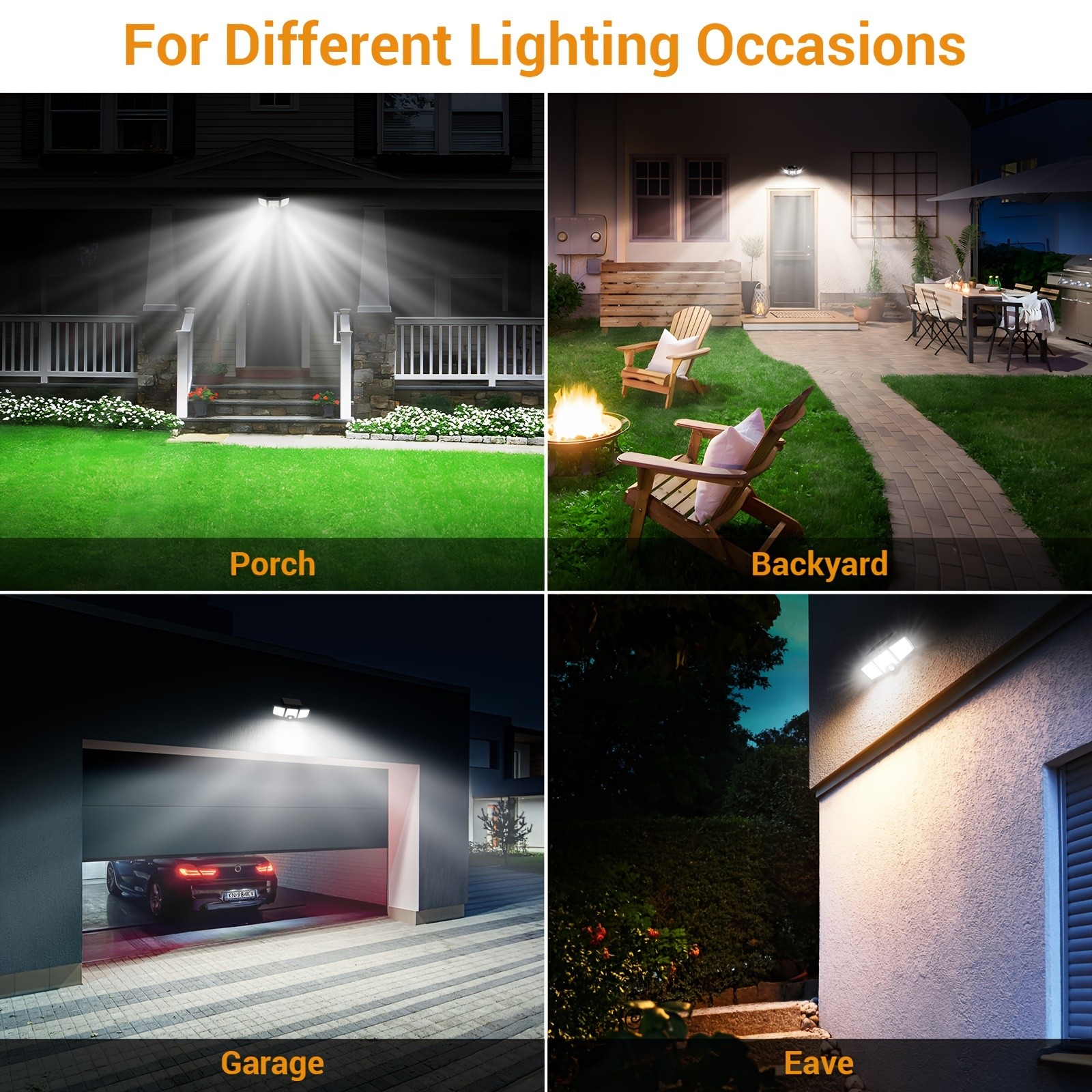 Solar Motion Lights Outdoor – 2500LM 216 LED Security Lights with Remote Control, 3 Heads Motion Sensor Lights for Garden, Garage, Eave