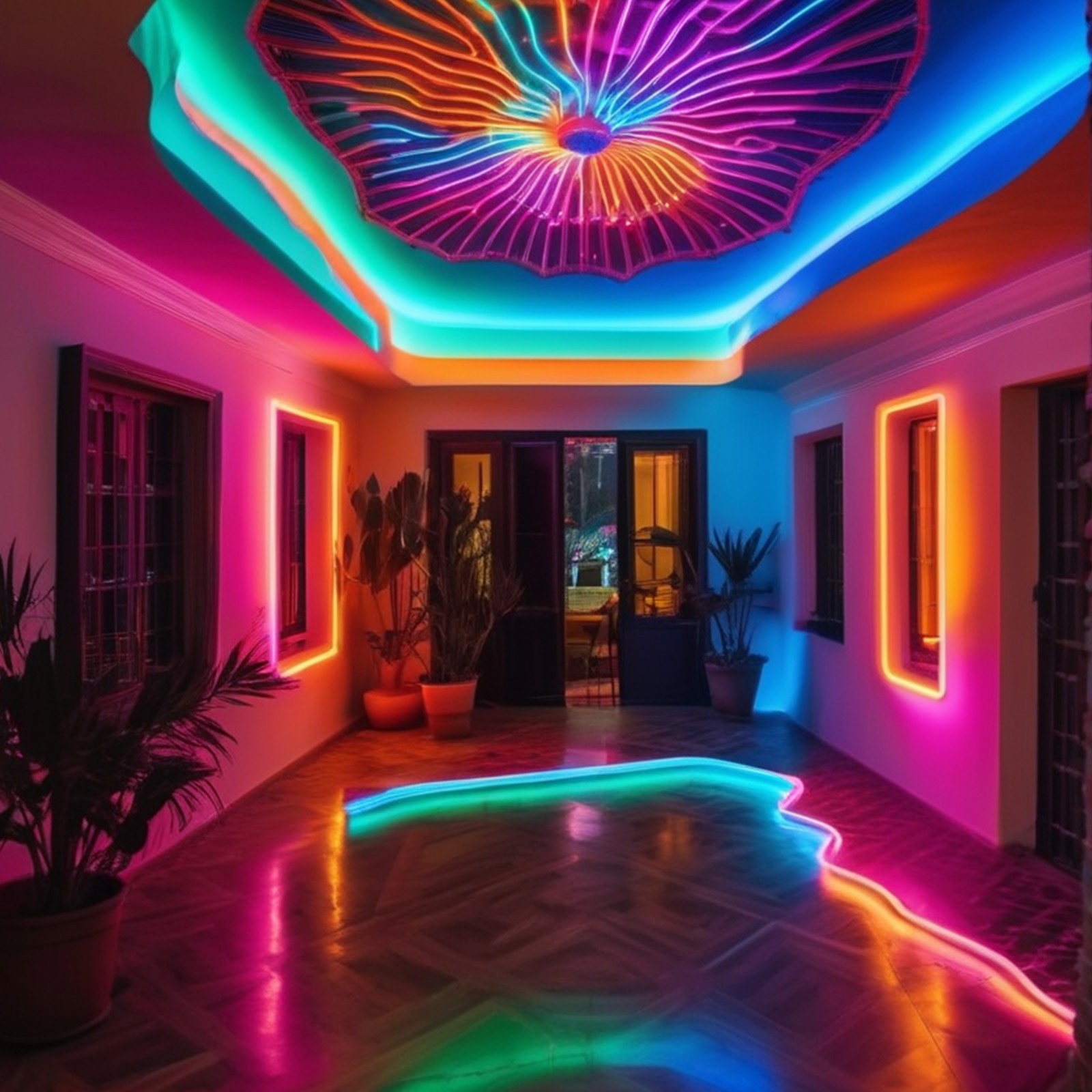 2pcs LED Lights for Bedroom – Smart RGB LED Light Strips with Color Change, USB Plug-in, APP Control, Flexible DIY Design, Suitable for Bedroom, Living Room, Gaming, Party Decoration