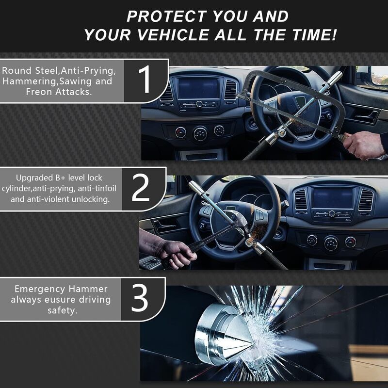 Car Steering Wheel Lock Anti Theft Security