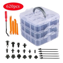 620pcs Car Push Retainer Clips Bumper Rivets Dash Removal Tools Kit
