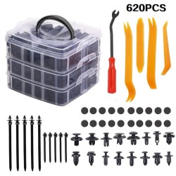 620pcs Car Push Retainer Clips Bumper Rivets Dash Removal Tools Kit