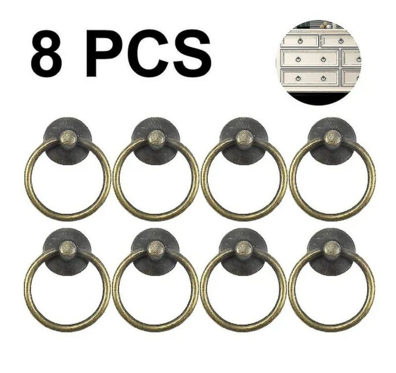 Vintage Cabinet Drawer Handles Ring Knob Round Pulls