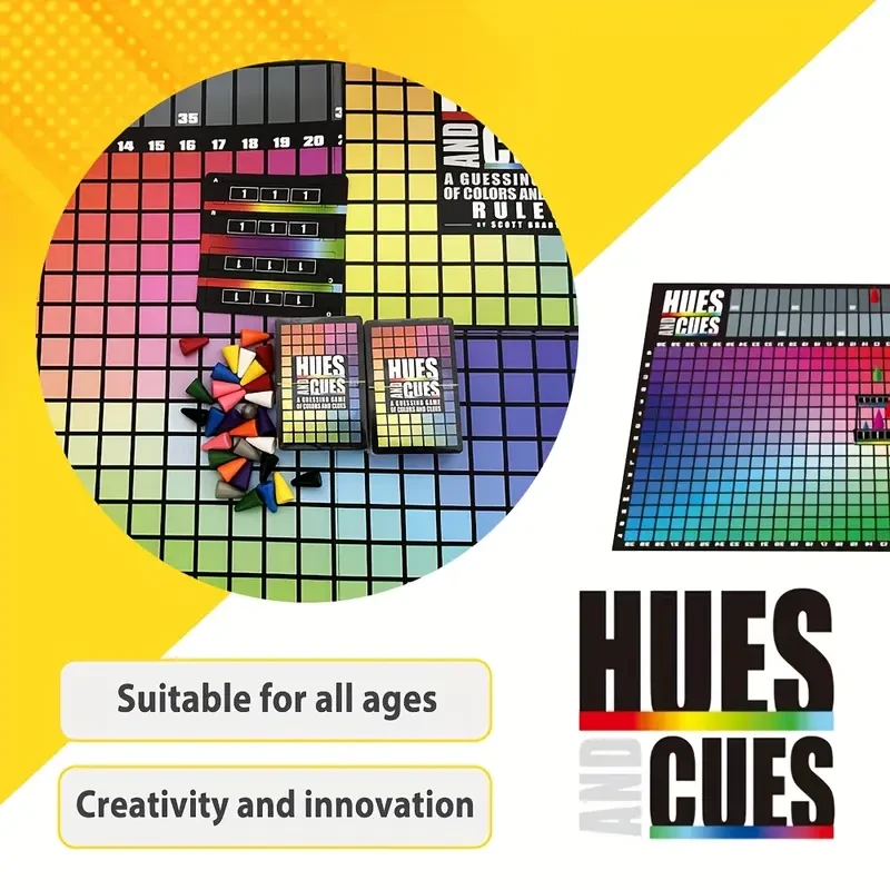Vibrant Colorful Board Game for 3-10 Players – Connect 480 Squares with Clues & Guesses