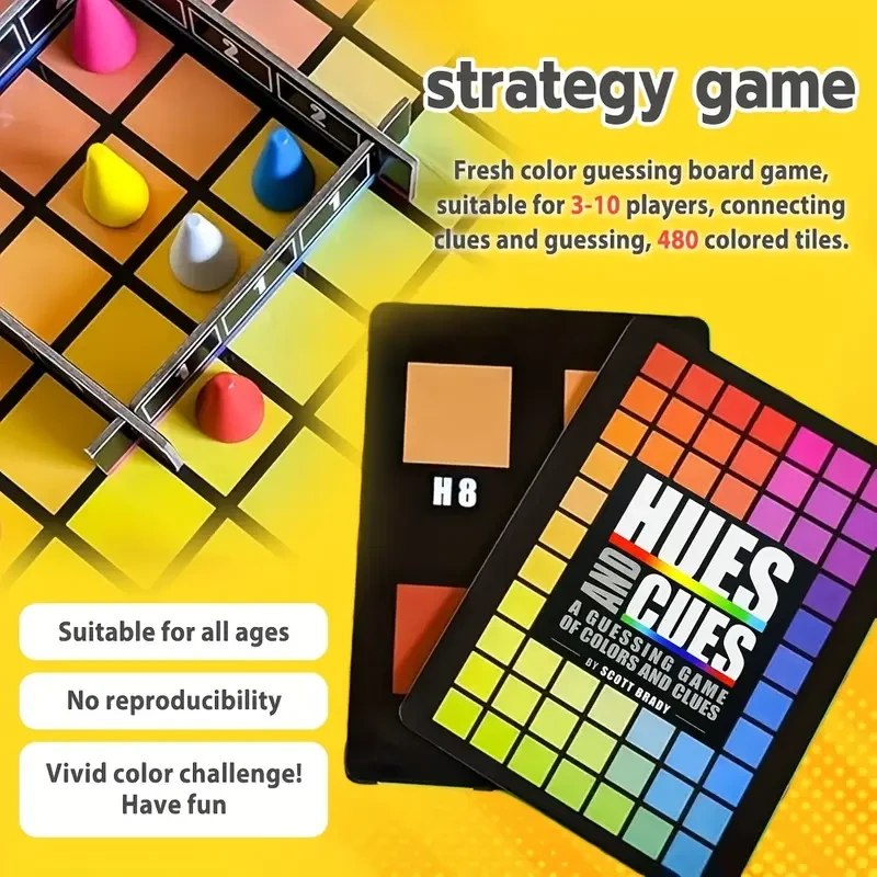 Vibrant Colorful Board Game for 3-10 Players – Connect 480 Squares with Clues & Guesses