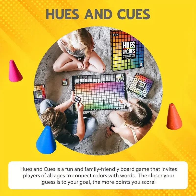 Vibrant Colorful Board Game for 3-10 Players – Connect 480 Squares with Clues & Guesses