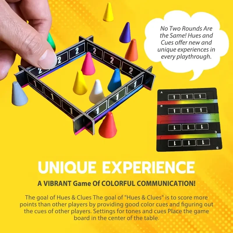 Vibrant Colorful Board Game for 3-10 Players – Connect 480 Squares with Clues & Guesses