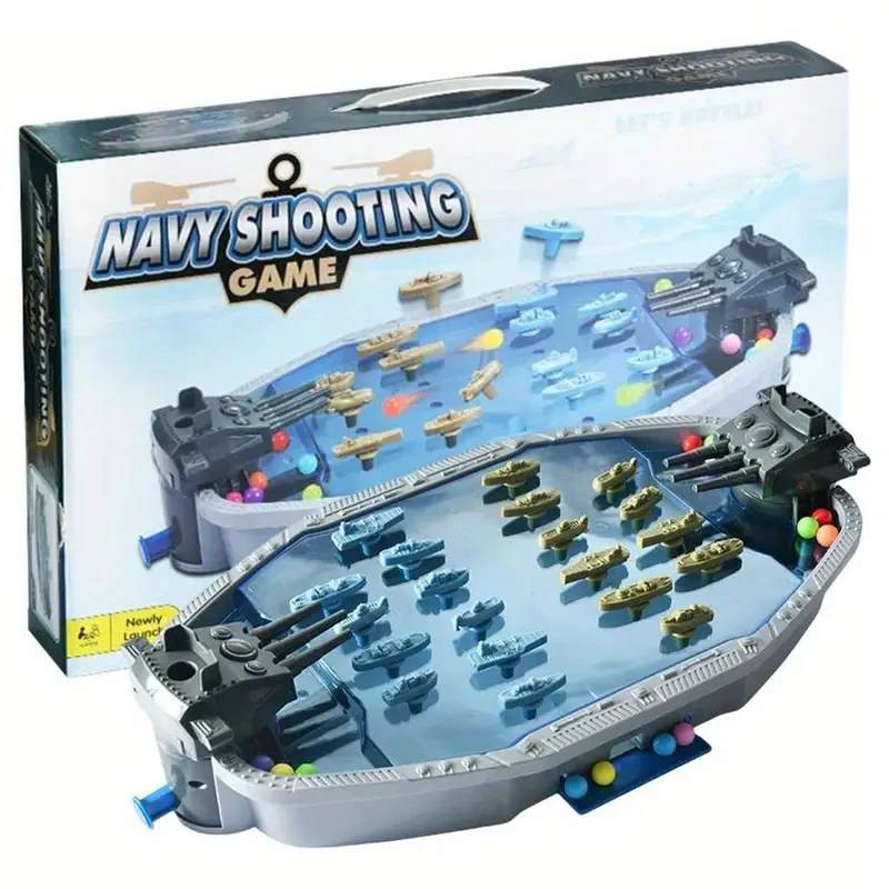 Navy Battleship Shooting Board Game – 2-Player Marble Combat Game