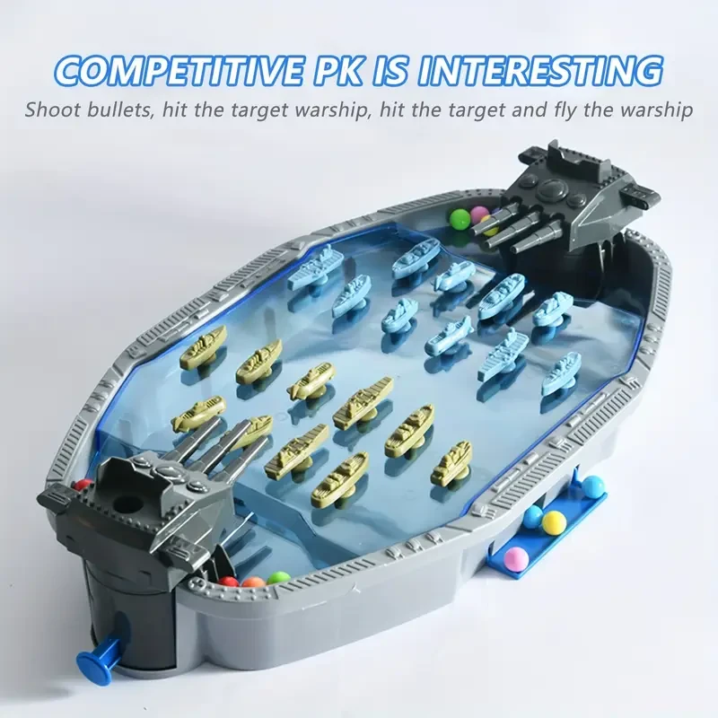 Navy Battleship Shooting Board Game – 2-Player Marble Combat Game