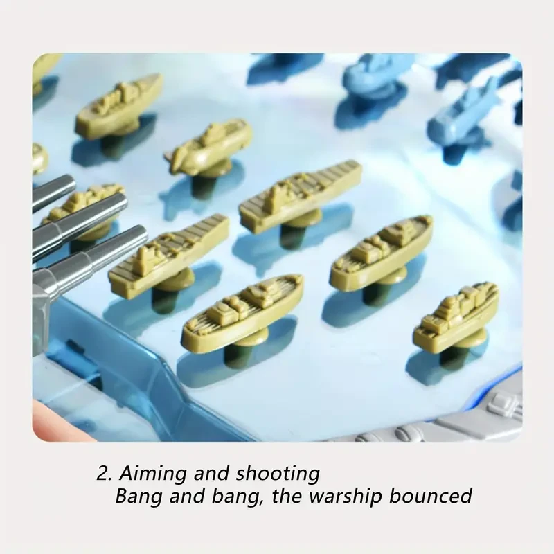 Navy Battleship Shooting Board Game – 2-Player Marble Combat Game