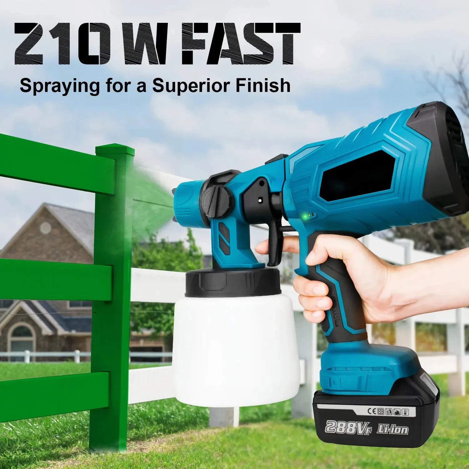 Cordless Spray Gun Paint Sprayer For Dewalt Battery