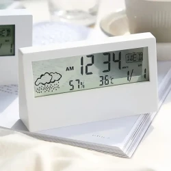 Silent LED Digital Clock with Weather
