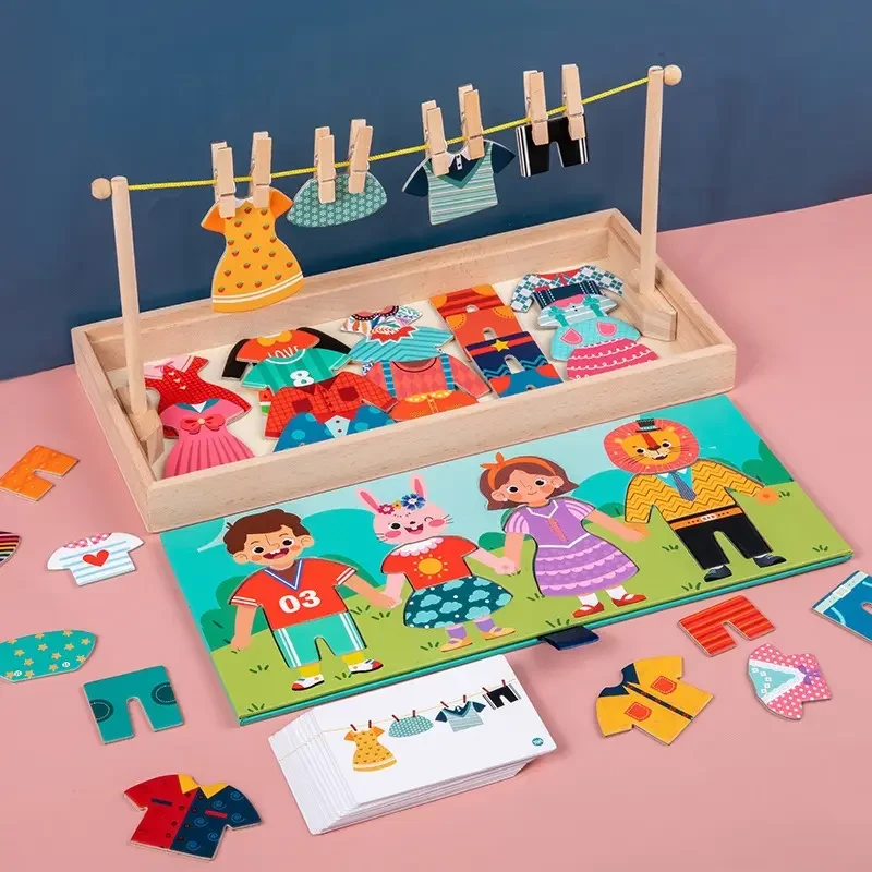 Children's Wooden Clothes Changing Puzzle Jigsaw Puzzle