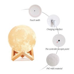 3D Moon Night Light 15cm