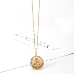 Golden Coin Rose Necklace