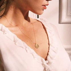 Golden Coin Rose Necklace