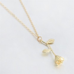 Three-color Rose Pendant Necklace