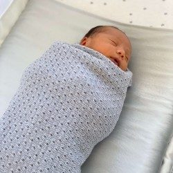 Merino Baby Wrap Blanket | Silver | NZ Made