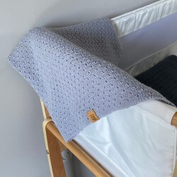 Merino Baby Wrap Blanket | Silver | NZ Made