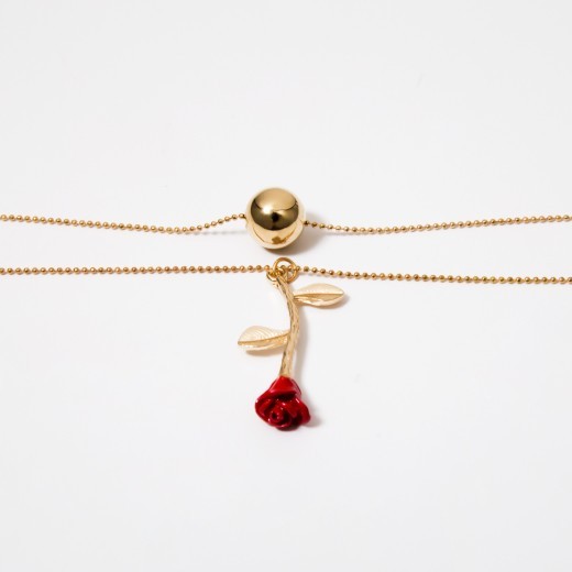 Rose solid geometric necklace