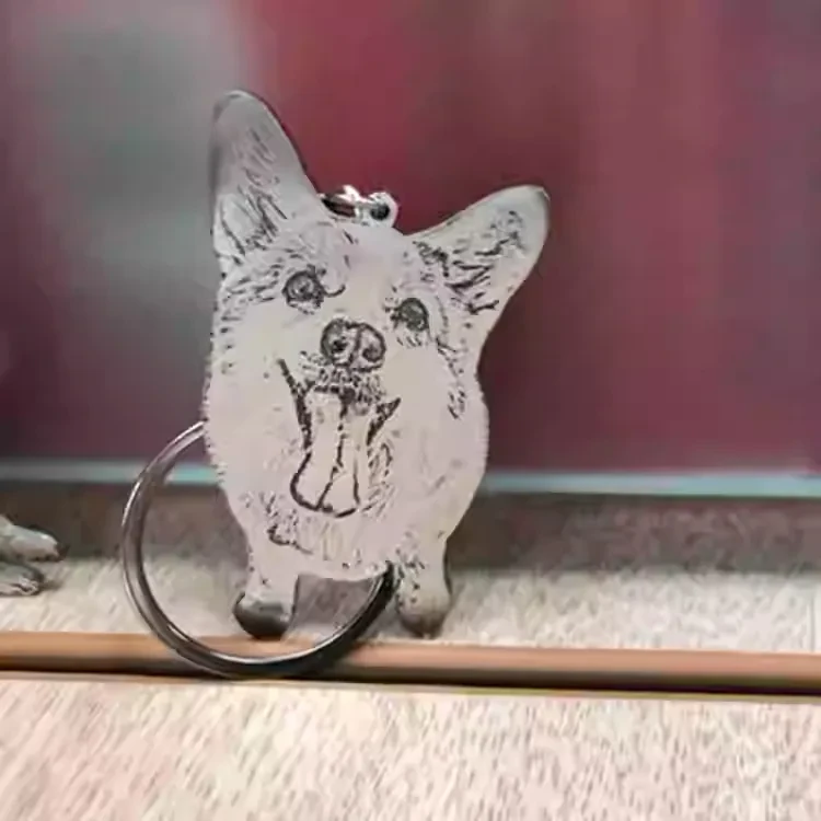Original Custom Pet Photo Cat And Dog Souvenir Keychain
