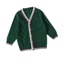 Boys' Color Blocked Thick Knitted Cardigan