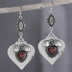 Exquisite Retro Rose Heart-shaped Pendant Earrings For Women