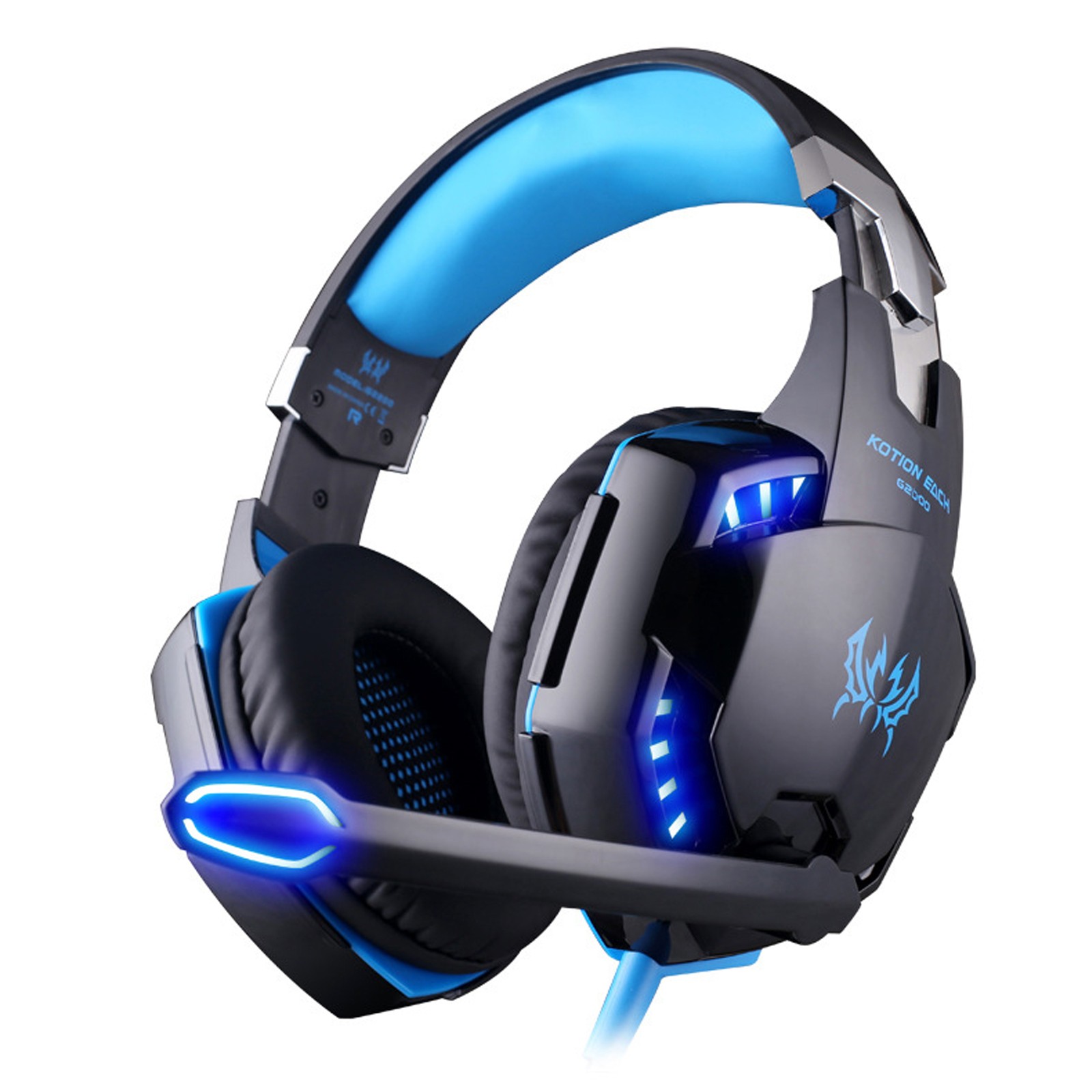 G2000 Gaming Headset – Immersive Audio, Noise Cancelling Mic, LED Lights, Soft Memory Earmuffs