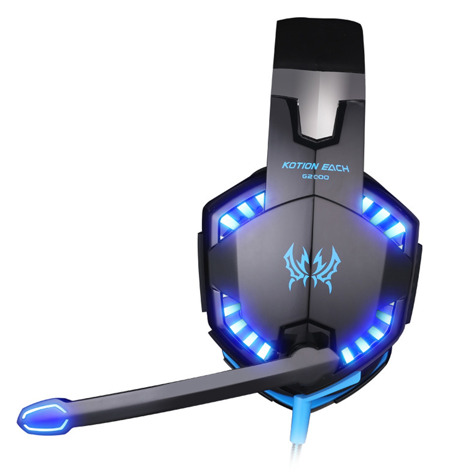 G2000 Gaming Headset – Immersive Audio, Noise Cancelling Mic, LED Lights, Soft Memory Earmuffs