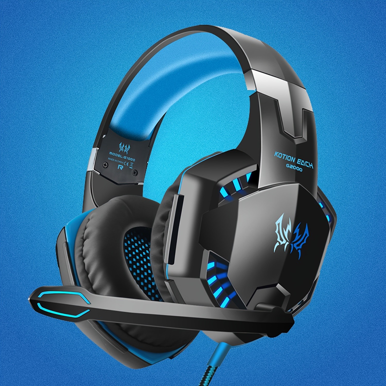 G2000 Gaming Headset – Immersive Audio, Noise Cancelling Mic, LED Lights, Soft Memory Earmuffs