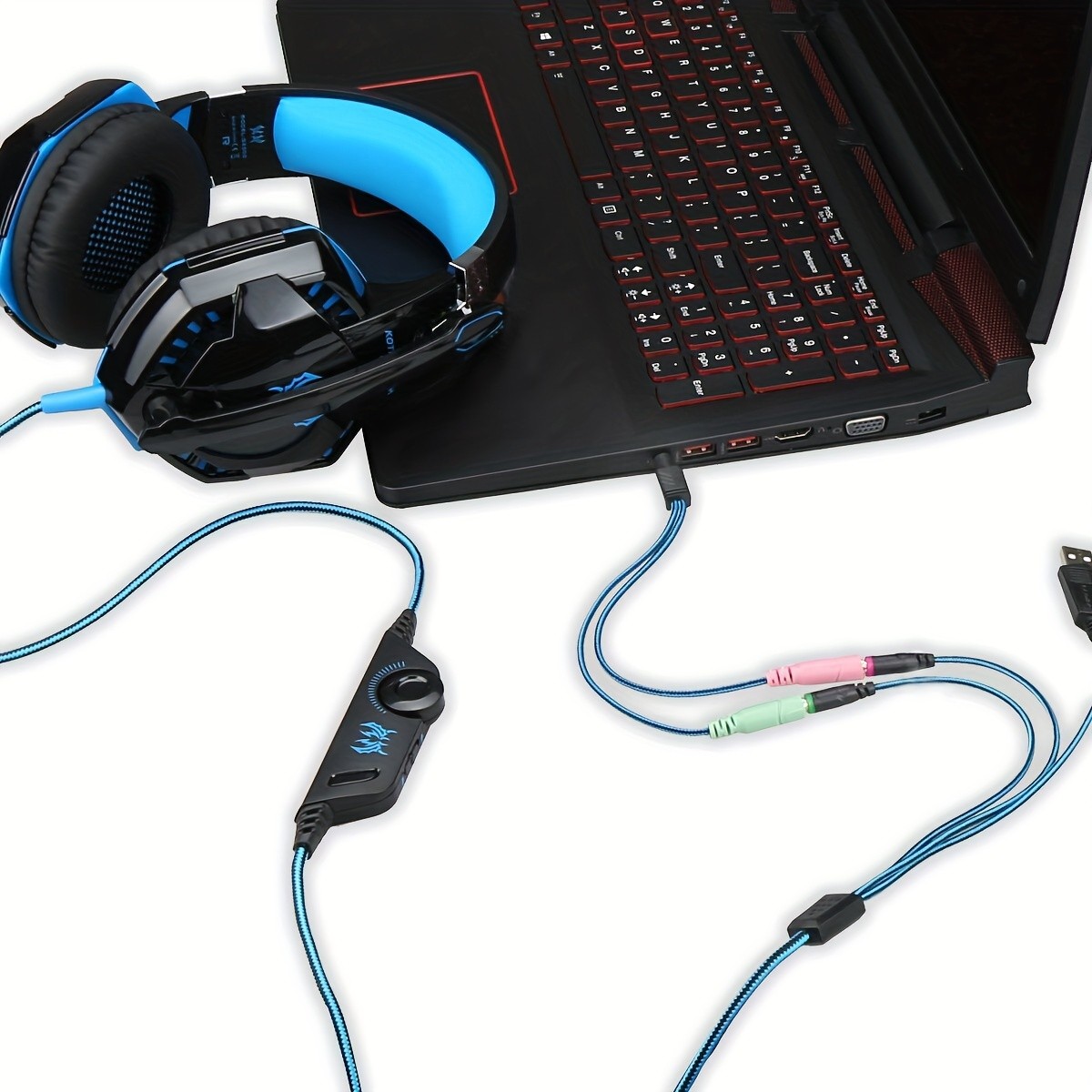 G2000 Gaming Headset – Immersive Audio, Noise Cancelling Mic, LED Lights, Soft Memory Earmuffs