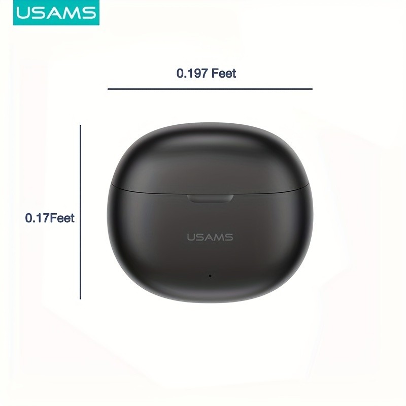 USAMS TureTWS Wireless Earphones – BT 5.3, Ultra Mini Size, Sports In-Ear Earbuds, Bass ACC 3D Surround Sound, Model USAMS-YO17