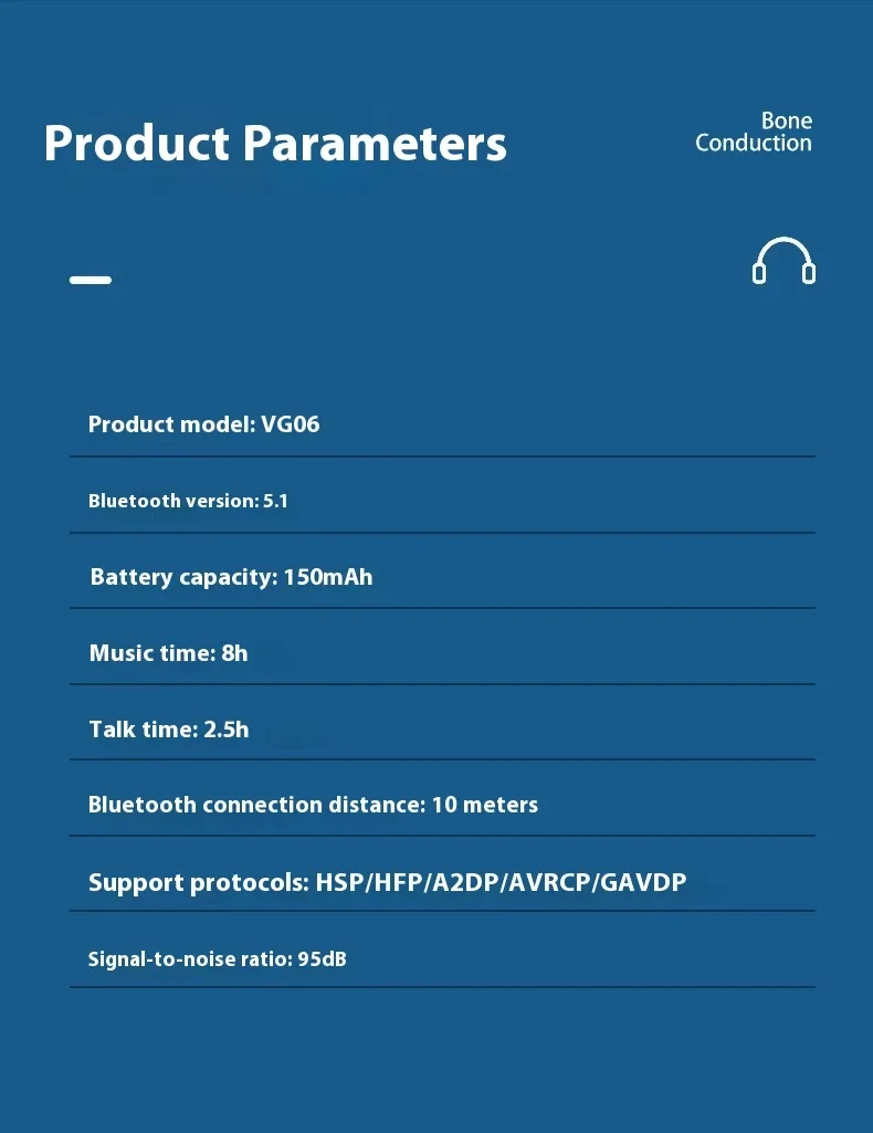 Bluetooth Wireless Headphones Bone Conduction Headset