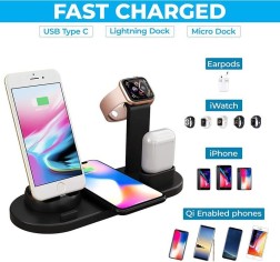Wireless Charging Dock Station 4 in 1 iPhone AirPod Apple Watch Charger
