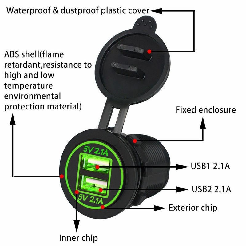 Dual USB Car Charger Socket Power Adapter