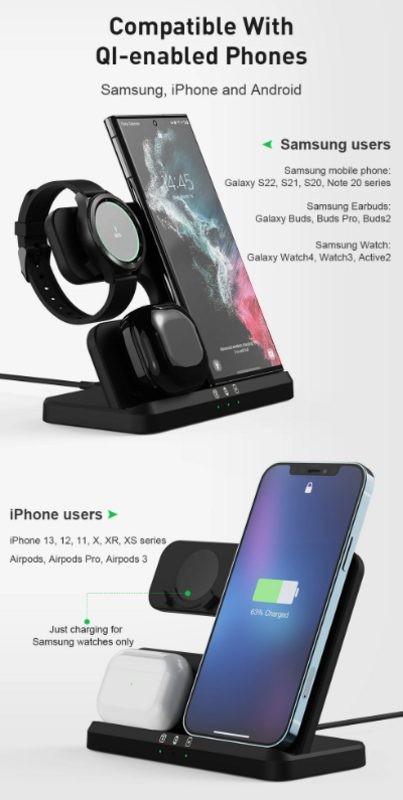 Wireless Fast Charging Station Dock for Samsung