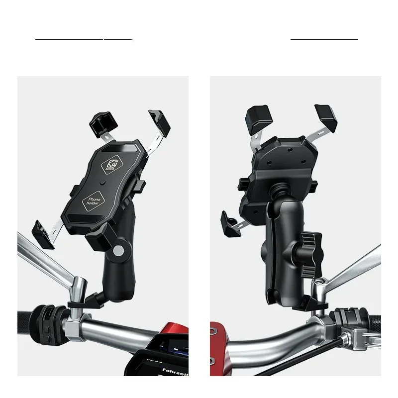 Motorcycle 15W Wireless Charging Mobile Phone Holder