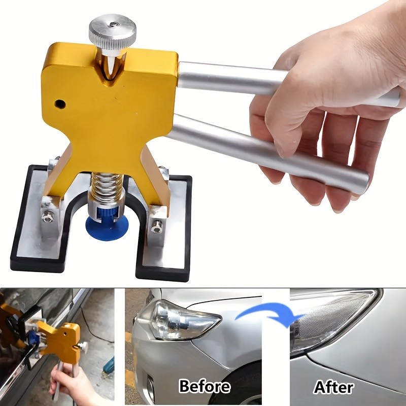 Fix Car Dents Instantly - Paintless Body Dent Repair Kit with Puller Tabs & Mats for Minor Damage, Optional Accessories Available
