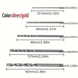 50Pcs Titanium Coated HSS High Speed Steel Drill Bit Set - Industrial Cutting Tools - Drill Bits - Power Tool Accessories