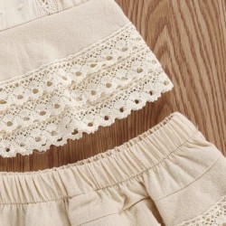 Lace Sleeveless Shorts Two-piece Suit