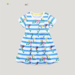 Striped Printed Knitted Cotton Round Neck Short Sleeve Children Shirt