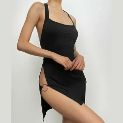 Backless Hollow-Out Halter Dress for Women - Sexy Tight-Fitting Dress for Evening Wear and Special Occasions