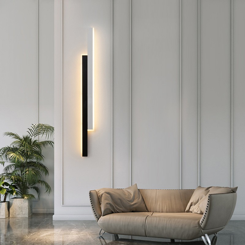 Simple Grid-free Pole Gate Bedside Strip Wall Lamp – Modern LED Wall Light for Home and Office Decoration