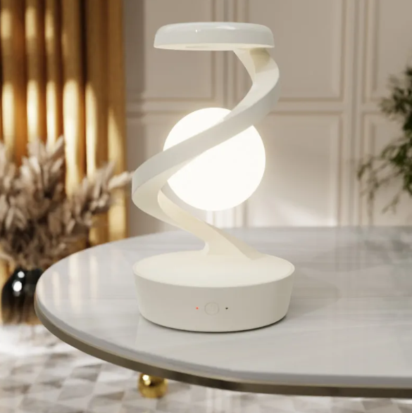 Rotating Moon Desk Lamp with Wireless Phone Charging – Sensor Control Table Lamp for Home Decor and Nightlight