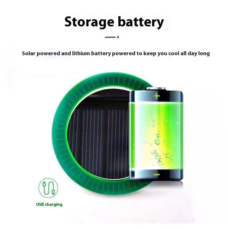 Wide Brim Solar Fan Outdoor Fishing Hat-Solar & USB Charging