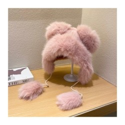 Cute Fluffy Warm Earflaps Cap Female Winter