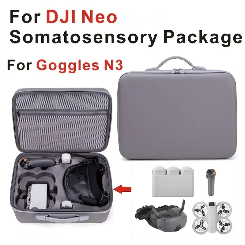 [Stylish DJI Case] DJI Gray PU Leather Somatosensory Combo Storage Case